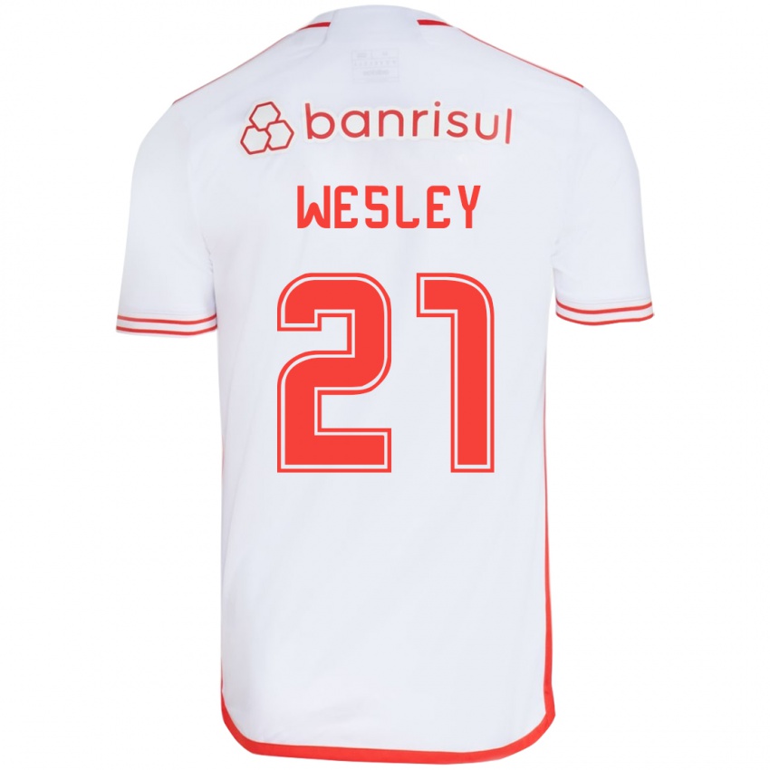 Dětské Wesley #21 Bílá Červená Daleko Hráčské Dresy 2024/25 Dres