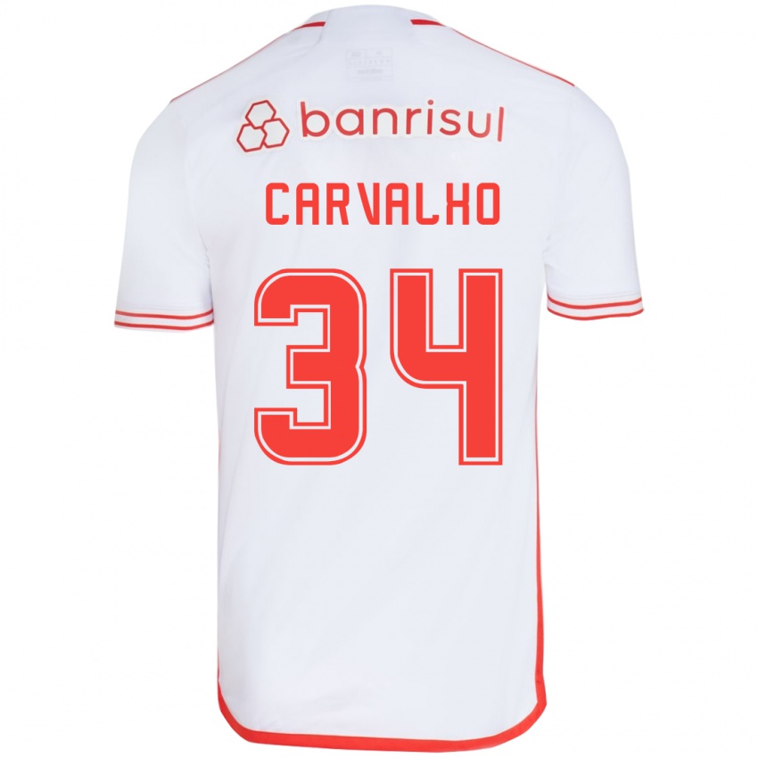 Dětské Gabriel Carvalho #34 Bílá Červená Daleko Hráčské Dresy 2024/25 Dres