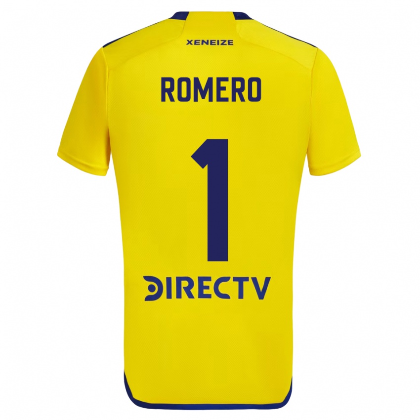 Dětské Sergio Romero #1 Žlutá Modrá Daleko Hráčské Dresy 2024/25 Dres