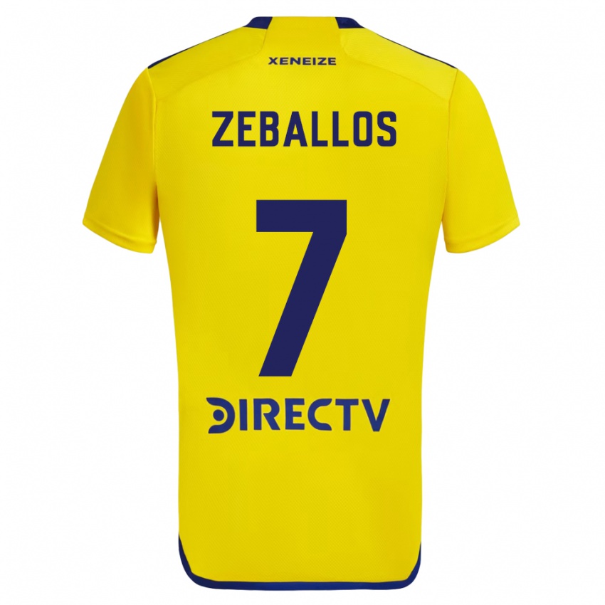 Dětské Exequiel Zeballos #7 Žlutá Modrá Daleko Hráčské Dresy 2024/25 Dres