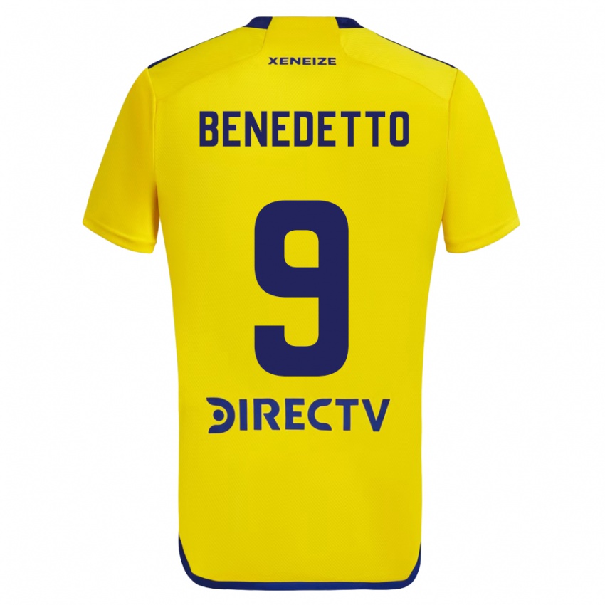 Dětské Dario Benedetto #9 Žlutá Modrá Daleko Hráčské Dresy 2024/25 Dres