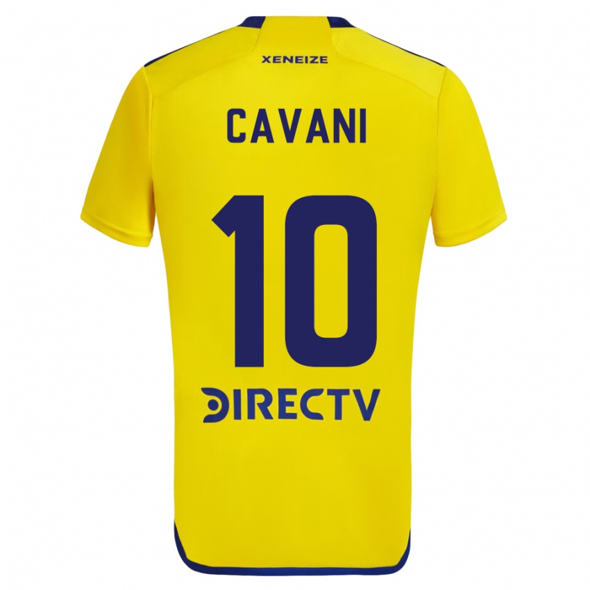 Dětské Edinson Cavani #10 Žlutá Modrá Daleko Hráčské Dresy 2024/25 Dres