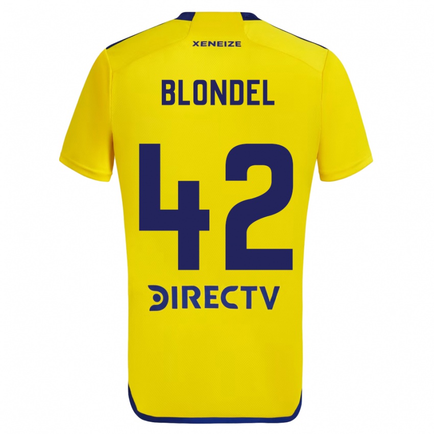 Dětské Lucas Blondel #42 Žlutá Modrá Daleko Hráčské Dresy 2024/25 Dres