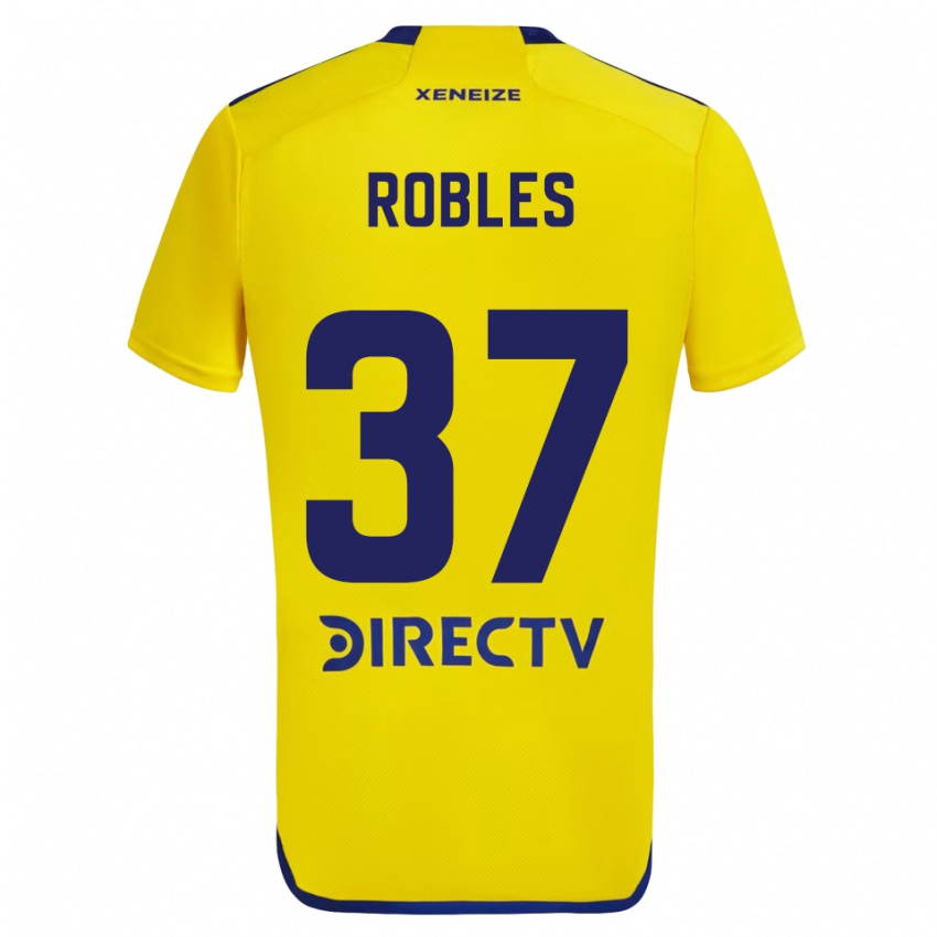 Dětské Sebastián Díaz Robles #37 Žlutá Modrá Daleko Hráčské Dresy 2024/25 Dres