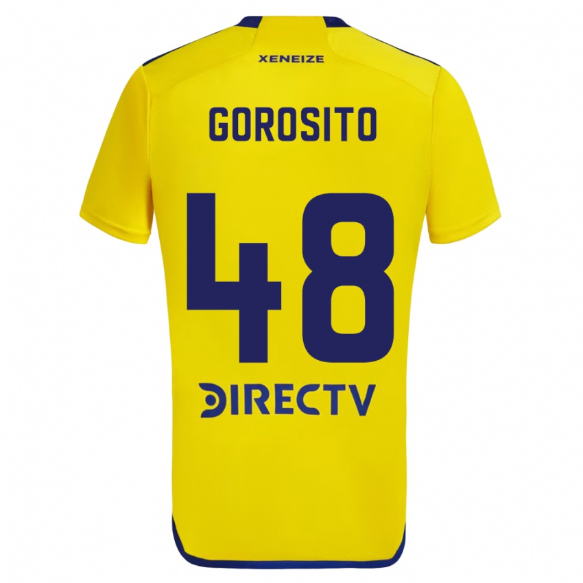 Dětské Dylan Gorosito #48 Žlutá Modrá Daleko Hráčské Dresy 2024/25 Dres