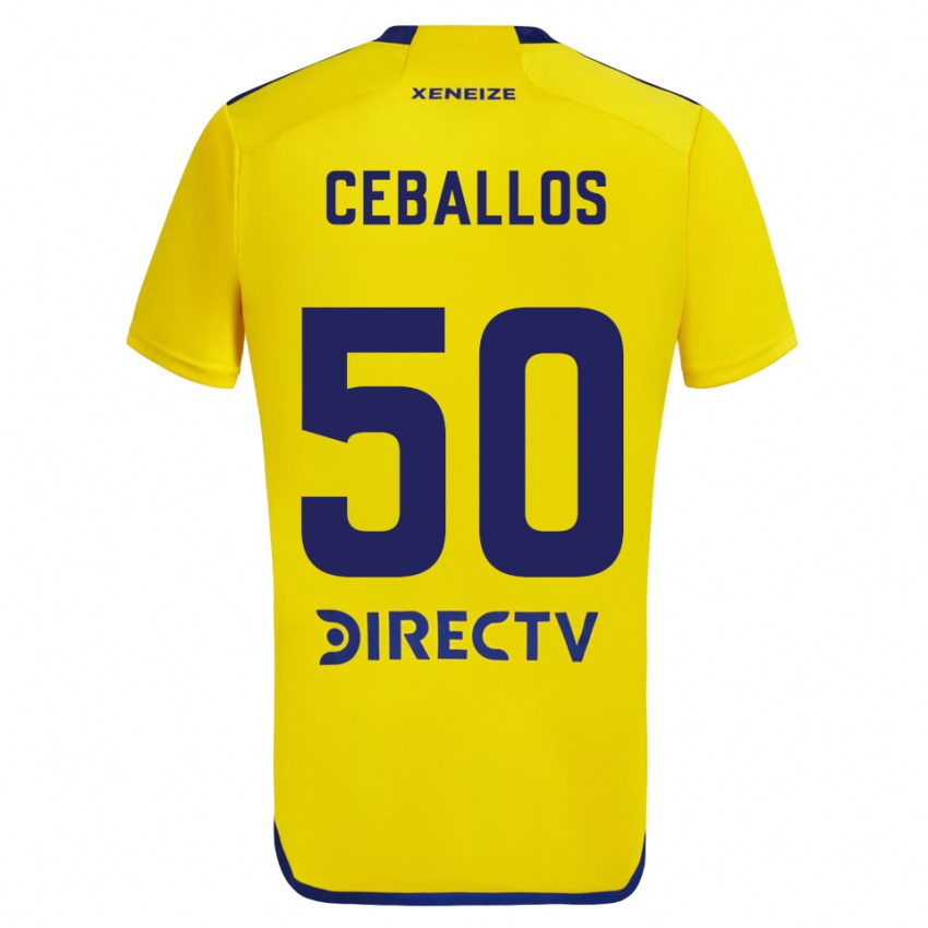 Dětské Julián Ceballos #50 Žlutá Modrá Daleko Hráčské Dresy 2024/25 Dres