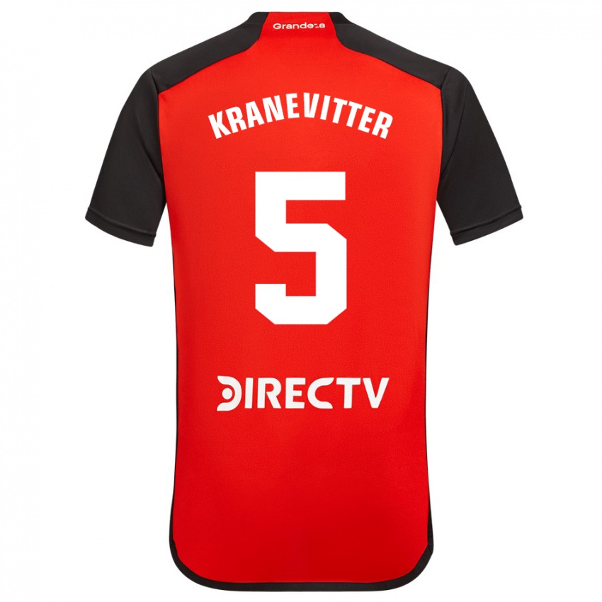 Dětské Matías Kranevitter #5 Červená Černá Bílá Daleko Hráčské Dresy 2024/25 Dres