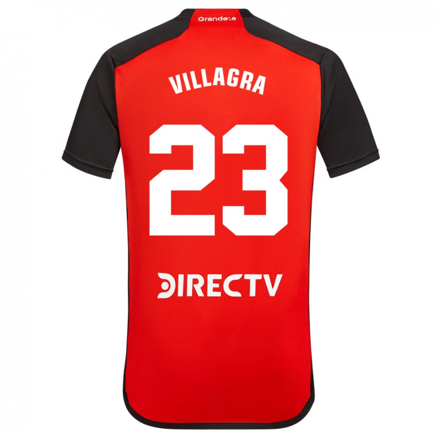 Dětské Rodrigo Villagra #23 Červená Černá Bílá Daleko Hráčské Dresy 2024/25 Dres