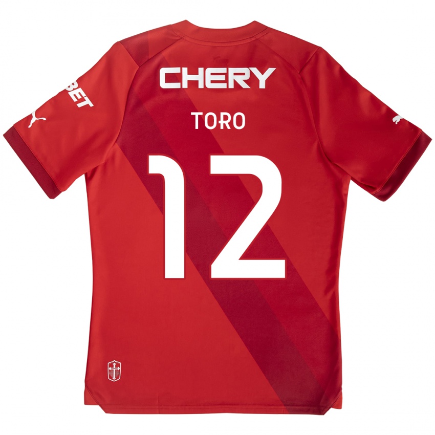 Dětské Ian Toro #12 Červená Bílá Daleko Hráčské Dresy 2024/25 Dres