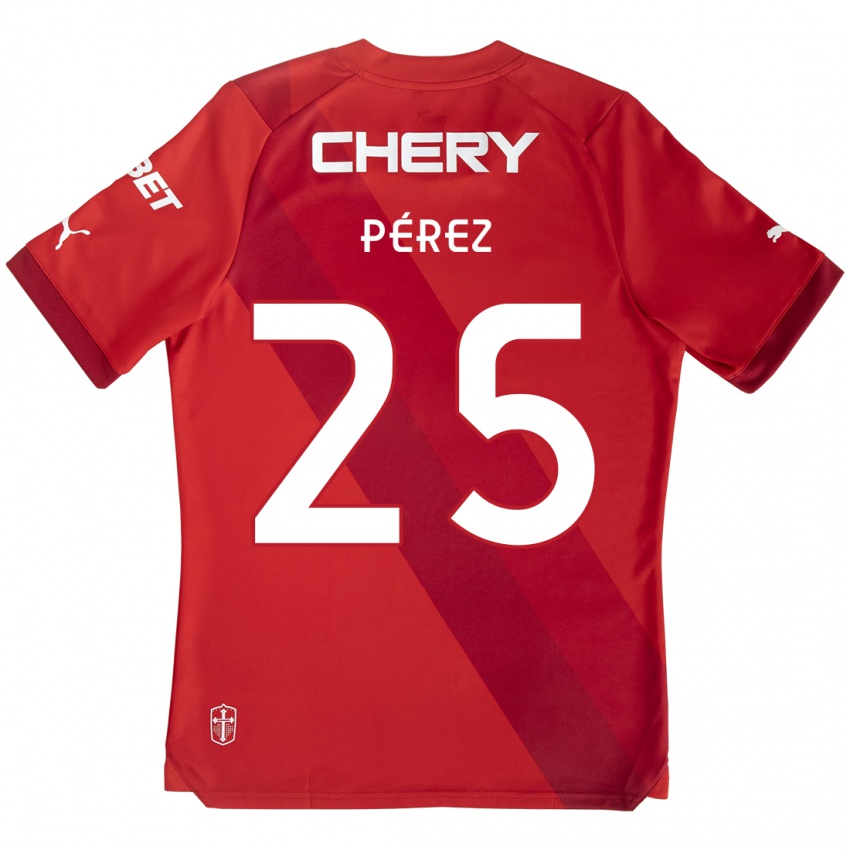 Dětské Sebastián Pérez #25 Červená Bílá Daleko Hráčské Dresy 2024/25 Dres