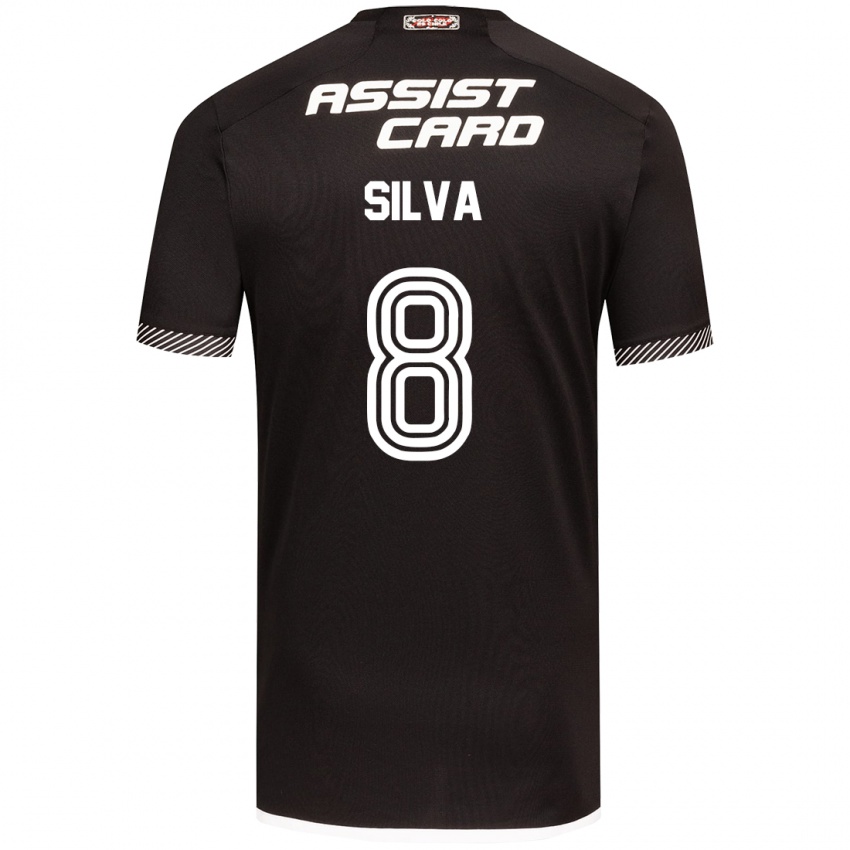 Dětské Bastián Silva #8 Černá Bílá Daleko Hráčské Dresy 2024/25 Dres