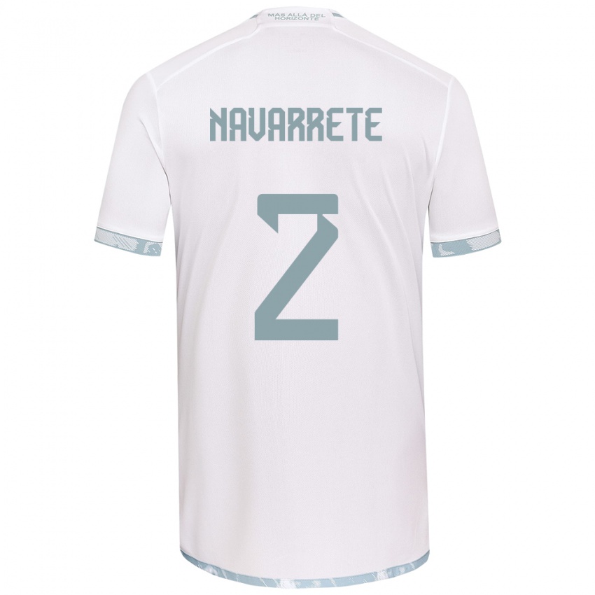 Dětské Daniel Navarrete #2 Bílá Šedá Daleko Hráčské Dresy 2024/25 Dres