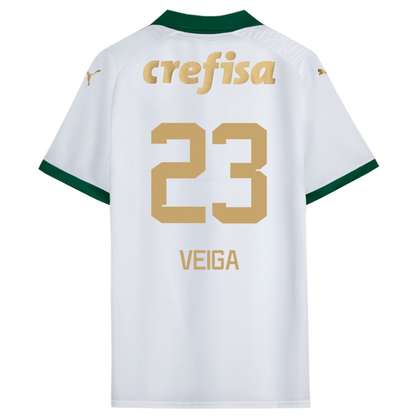 Dětské Raphael Veiga #23 Bílá Zelená Daleko Hráčské Dresy 2024/25 Dres