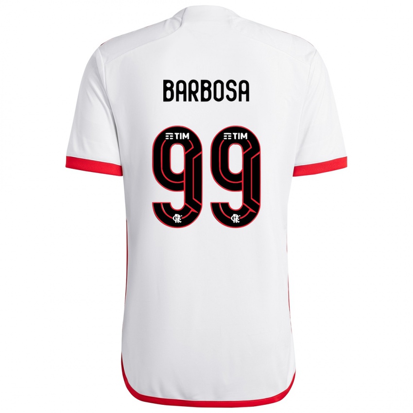 Dětské Gabriel Barbosa #99 Bílá Červená Daleko Hráčské Dresy 2024/25 Dres