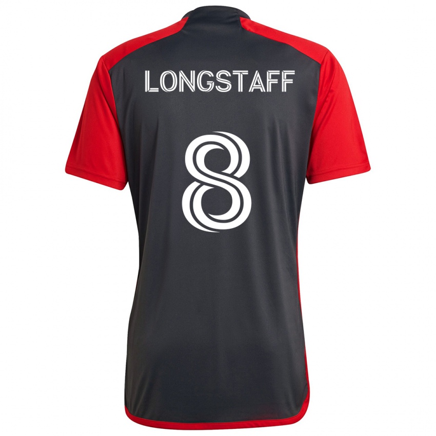 Pánské Matty Longstaff #8 Šedá Červená Domů Hráčské Dresy 2024/25 Dres