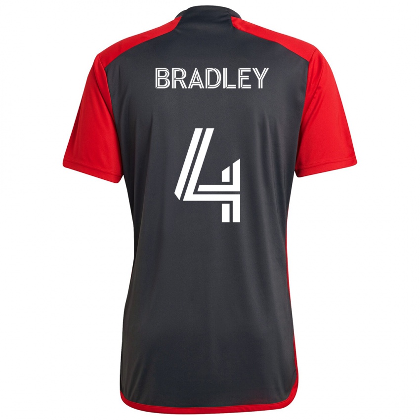 Pánské Michael Bradley #4 Šedá Červená Domů Hráčské Dresy 2024/25 Dres