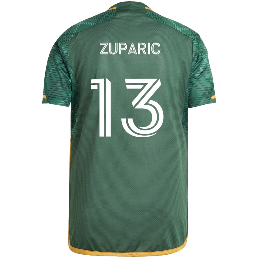 Pánské Dario Zuparic #13 Zelená Oranžová Domů Hráčské Dresy 2024/25 Dres