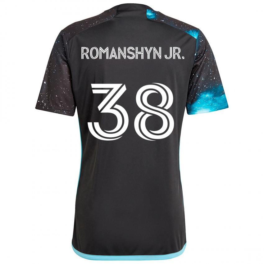 Pánské Kage Romanshyn Jr. #38 Černá Modrá Domů Hráčské Dresy 2024/25 Dres