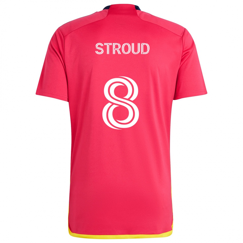 Pánské Jared Stroud #8 Červená Modrá Domů Hráčské Dresy 2024/25 Dres