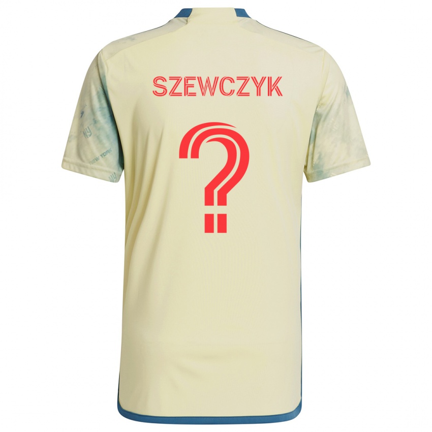 Pánské Tobias Szewczyk #0 Žlutá Červená Modrá Domů Hráčské Dresy 2024/25 Dres