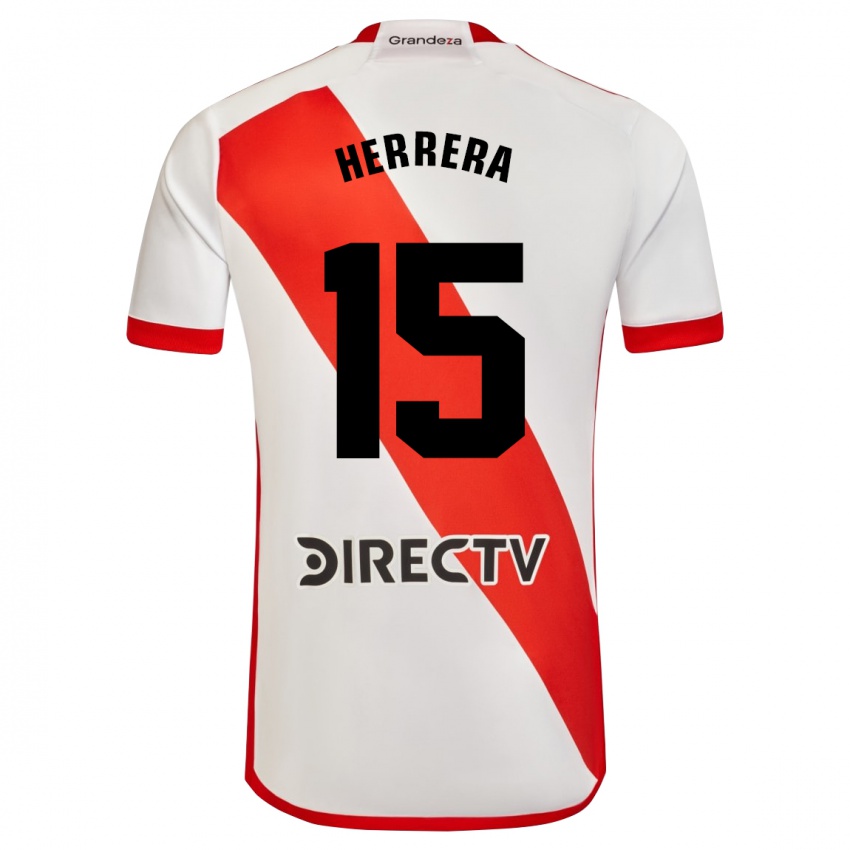 Pánské Andrés Herrera #15 Bílá Červená Domů Hráčské Dresy 2024/25 Dres