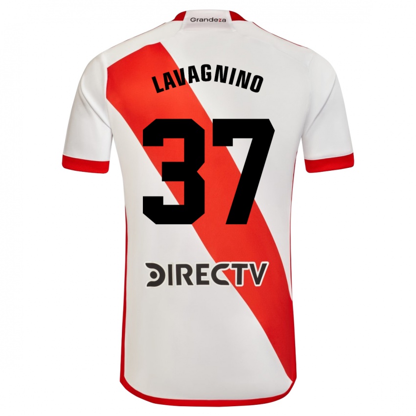 Pánské Lucas Lavagnino #37 Bílá Červená Domů Hráčské Dresy 2024/25 Dres