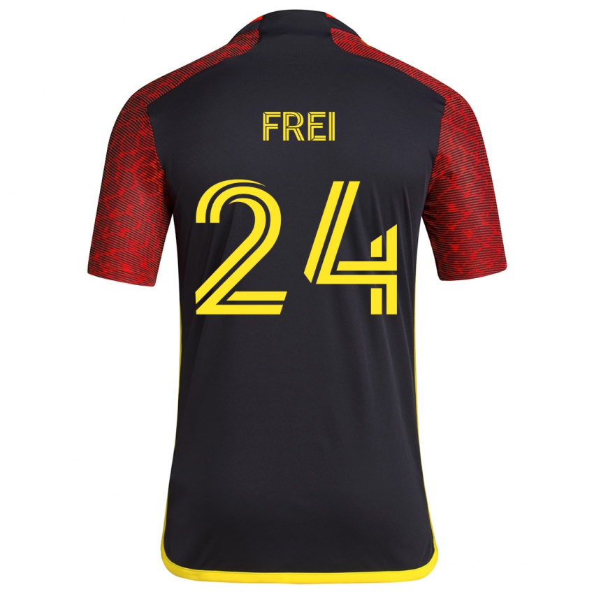 Pánské Stefan Frei #24 Červená Černá Daleko Hráčské Dresy 2024/25 Dres