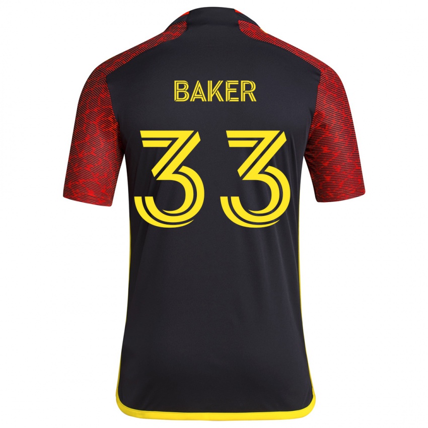 Pánské Cody Baker #33 Červená Černá Daleko Hráčské Dresy 2024/25 Dres