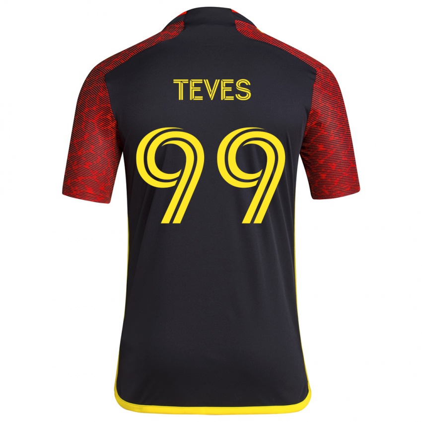 Pánské Dylan Teves #99 Červená Černá Daleko Hráčské Dresy 2024/25 Dres