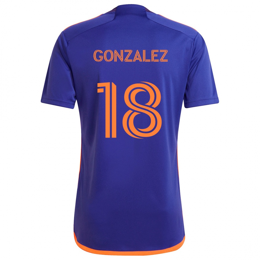 Pánské Diego Gonzalez #18 Fialová Oranžová Daleko Hráčské Dresy 2024/25 Dres