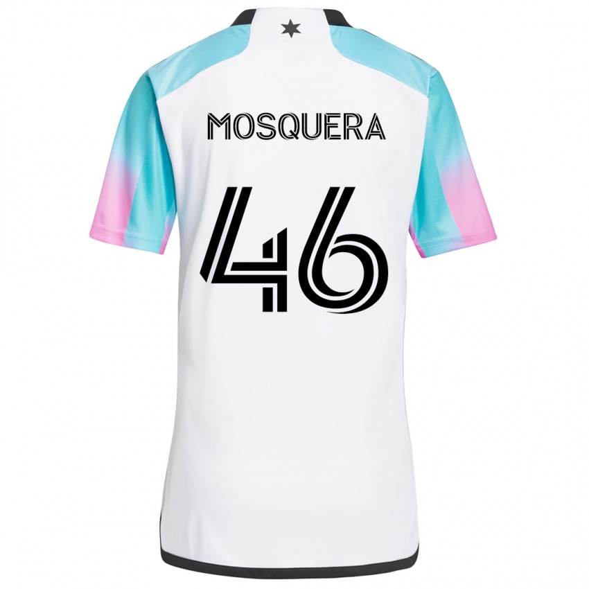 Pánské Juan Camilo Mosquera #46 Bílá Modrá Černá Daleko Hráčské Dresy 2024/25 Dres