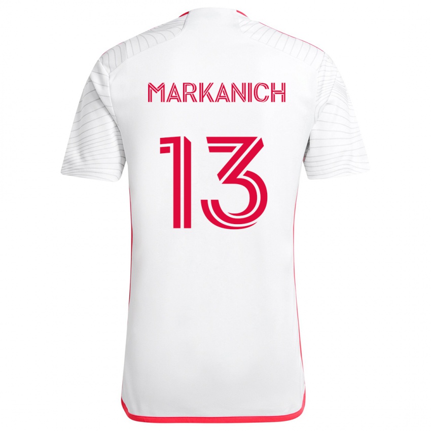 Pánské Anthony Markanich #13 Bílá Červená Daleko Hráčské Dresy 2024/25 Dres