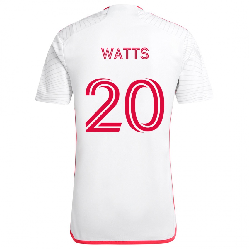 Pánské Akil Watts #20 Bílá Červená Daleko Hráčské Dresy 2024/25 Dres