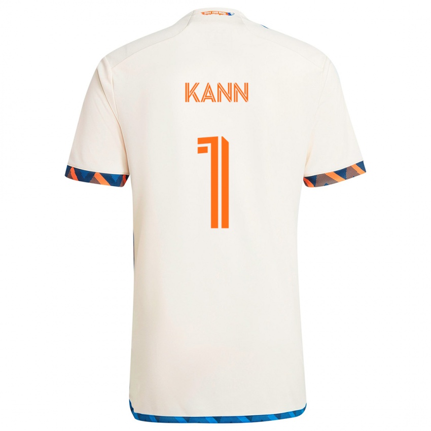 Pánské Alec Kann #1 Bílá Oranžová Daleko Hráčské Dresy 2024/25 Dres