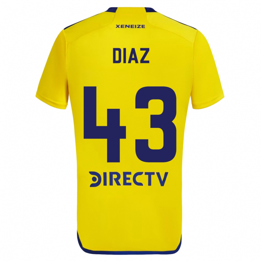 Pánské Tomas Diaz #43 Žlutá Modrá Daleko Hráčské Dresy 2024/25 Dres