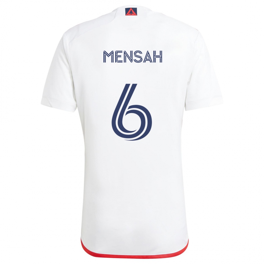 Dámské Jonathan Mensah #6 Bílá Červená Daleko Hráčské Dresy 2024/25 Dres