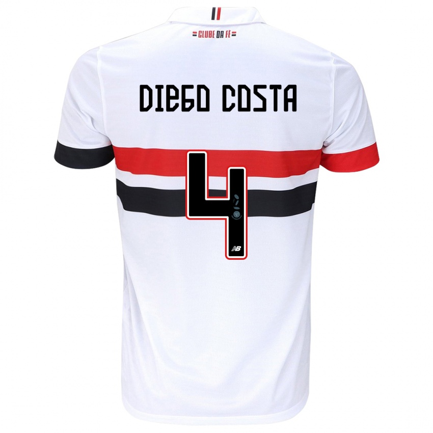 Dětské Diego Costa #4 Bílá Červená Černá Domů Hráčské Dresy 2024/25 Dres