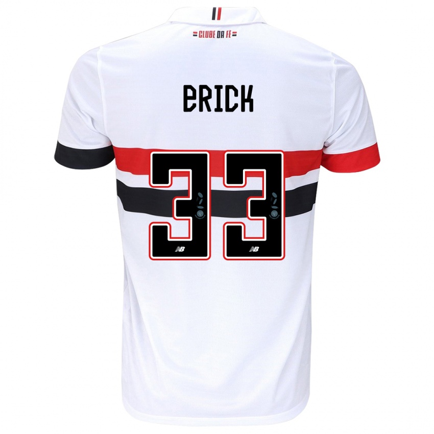 Dětské Erick #33 Bílá Červená Černá Domů Hráčské Dresy 2024/25 Dres