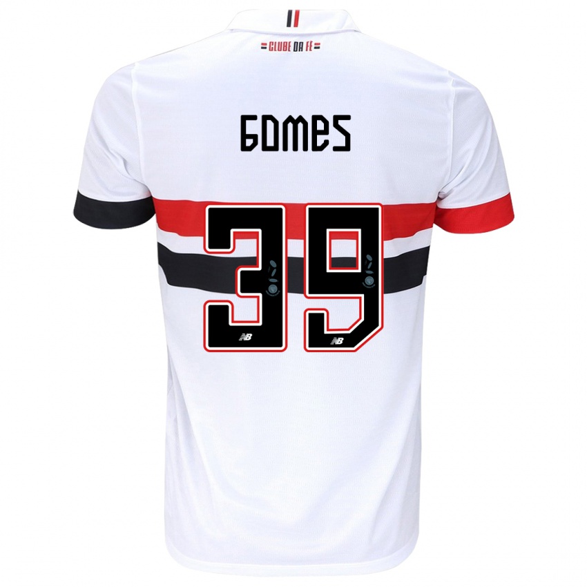 Dětské William Gomes #39 Bílá Červená Černá Domů Hráčské Dresy 2024/25 Dres