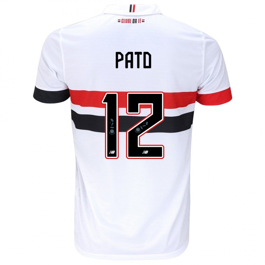 Dětské Alexandre Pato #12 Bílá Červená Černá Domů Hráčské Dresy 2024/25 Dres