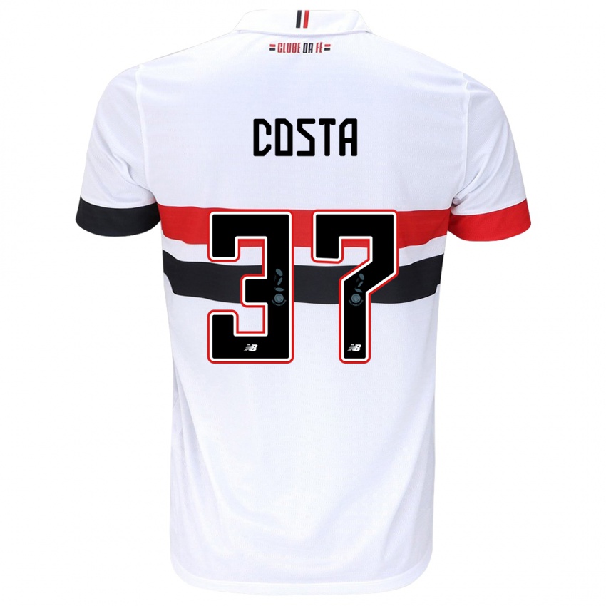 Dětské Talles Costa #37 Bílá Červená Černá Domů Hráčské Dresy 2024/25 Dres