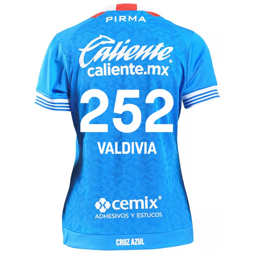 Dětské Christian Valdivia #252 Modrá Obloha Domů Hráčské Dresy 2024/25 Dres