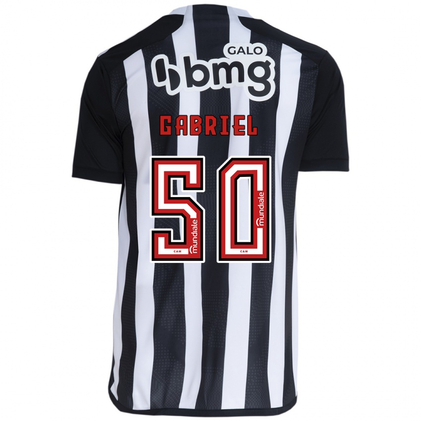 Dětské Vitor Gabriel #50 Bílý Černý Domů Hráčské Dresy 2024/25 Dres