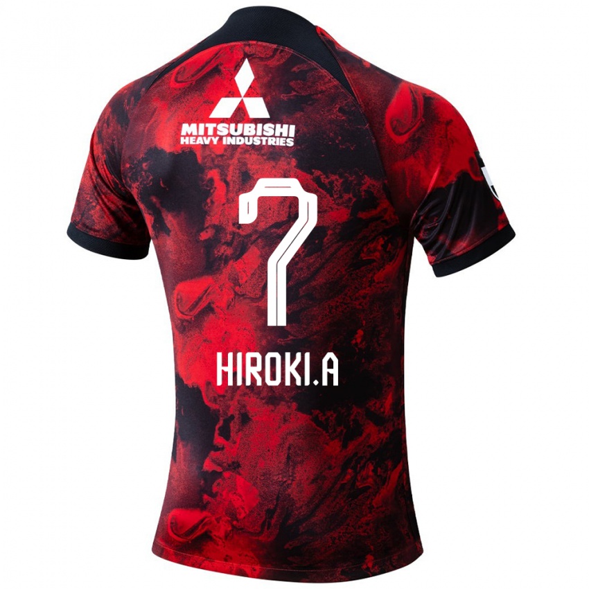 Dětské Hiroki Abe #7 Červená Černá Domů Hráčské Dresy 2024/25 Dres