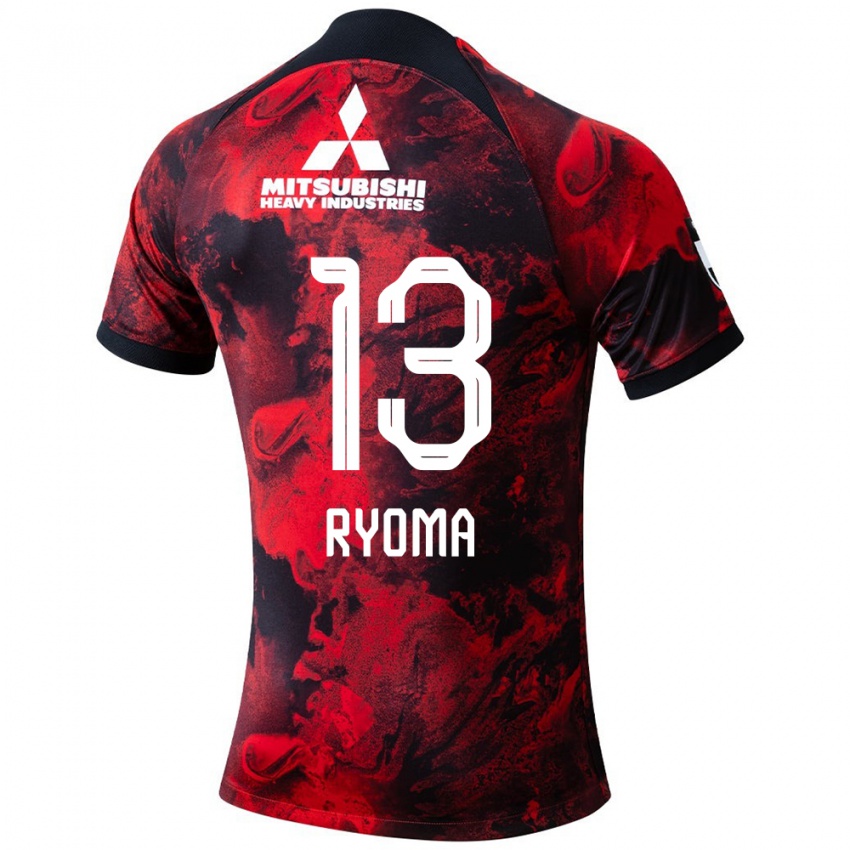 Dětské Ryoma Watanabe #13 Červená Černá Domů Hráčské Dresy 2024/25 Dres