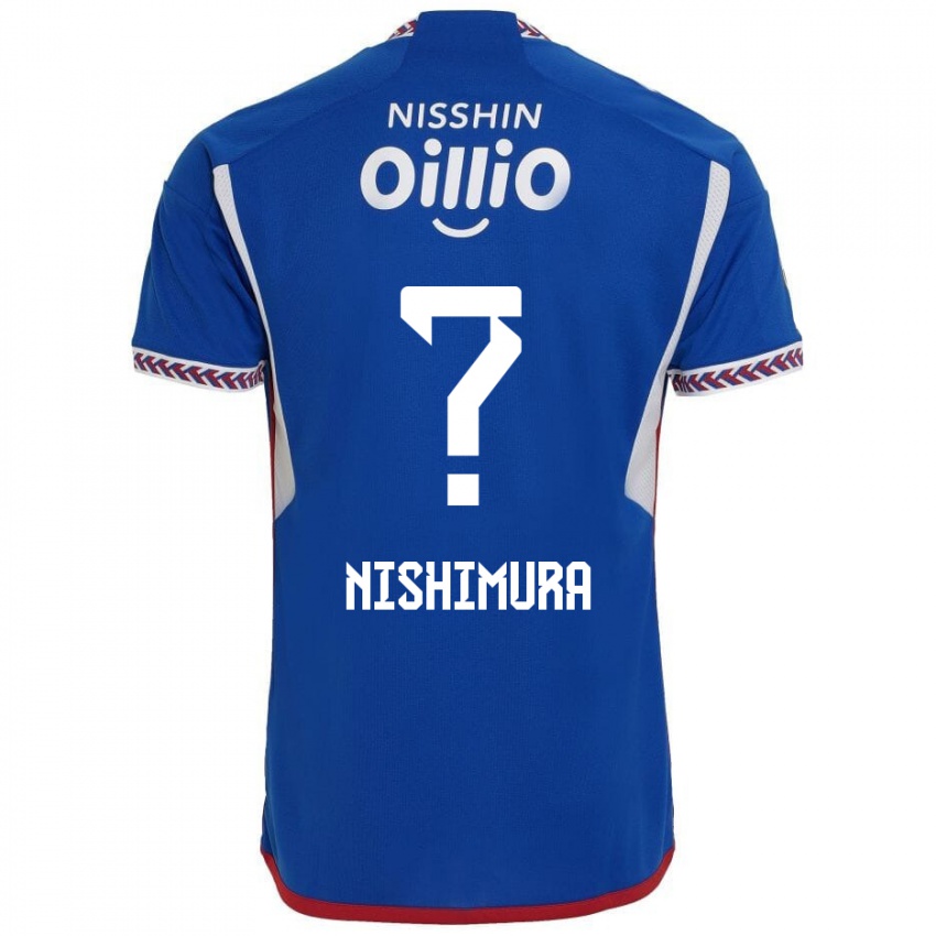 Dětské Takuma Nishimura #0 Modrá Bílá Červená Domů Hráčské Dresy 2024/25 Dres