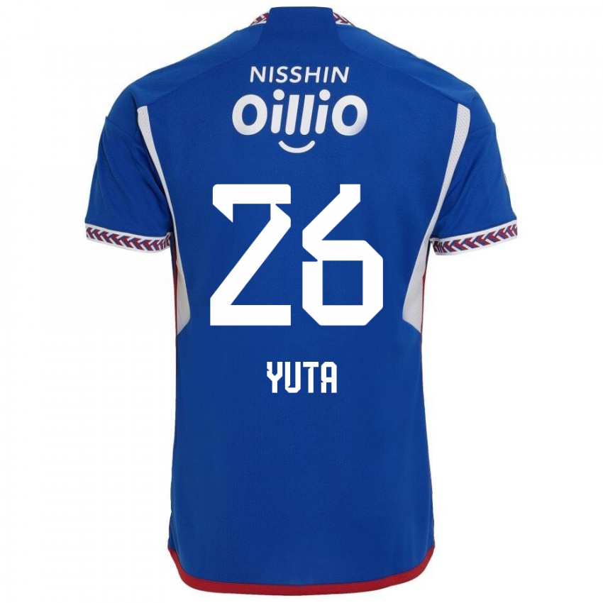 Dětské Yuta Koike #26 Modrá Bílá Červená Domů Hráčské Dresy 2024/25 Dres