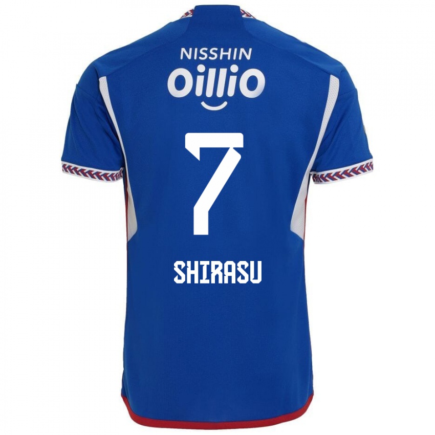 Dětské Kento Shirasu #7 Modrá Bílá Červená Domů Hráčské Dresy 2024/25 Dres