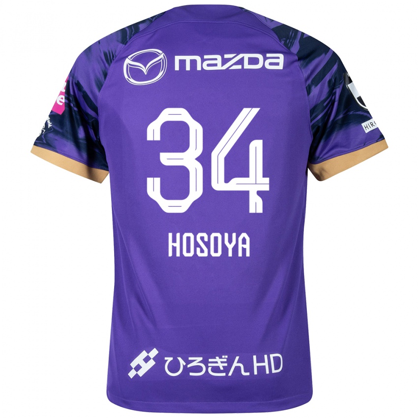 Dětské Kohei Hosoya #34 Fialová Bílá Domů Hráčské Dresy 2024/25 Dres