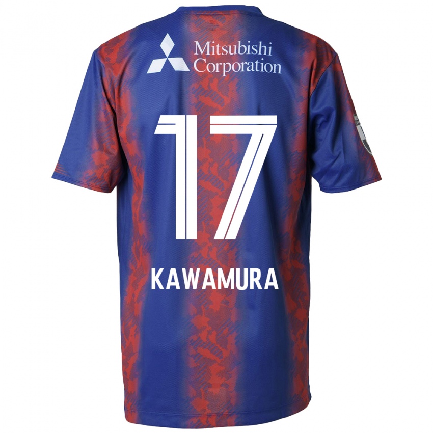 Dětské Riku Kawamura #17 Modrá Červená Domů Hráčské Dresy 2024/25 Dres